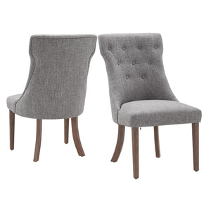 Homelegance By Top-Line Marsean Button Tufted Dining Chairs (Set of 2) Brown Rubberwood