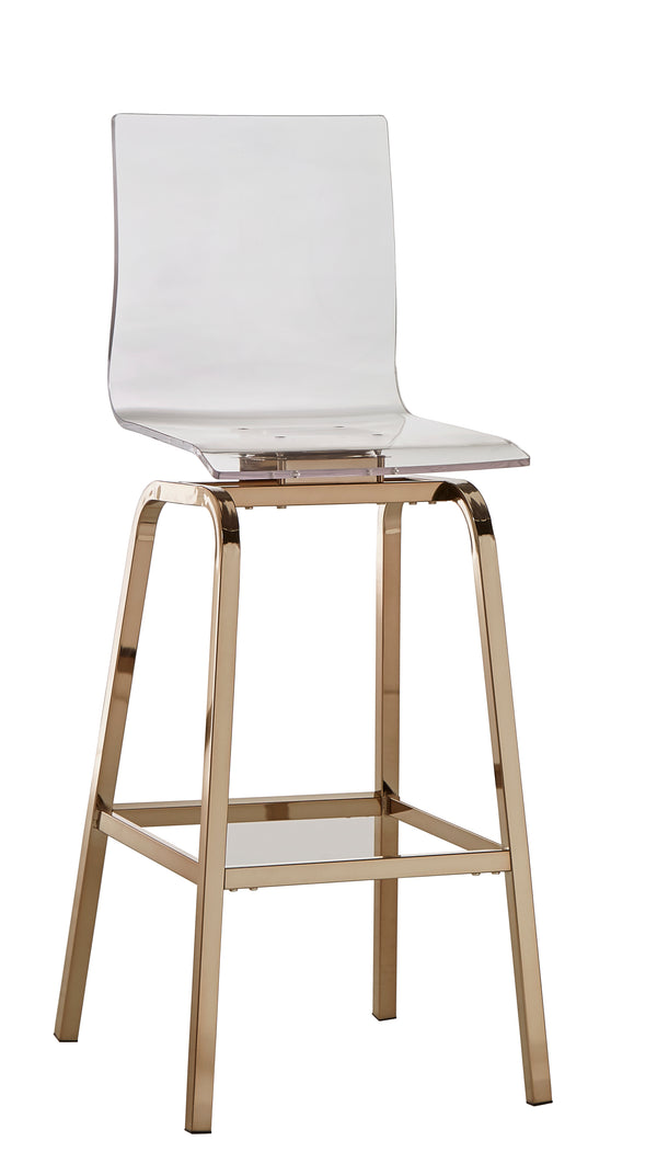 Homelegance By Top-Line Alister Acrylic Swivel High Back Stools (Set 2) Gold Metal