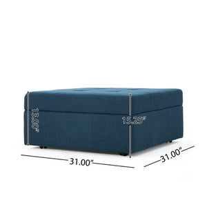 English Elm Larkin Tufted Storage Ottoman with Rolling Casters for Modern Living Rooms 53068.00NBL