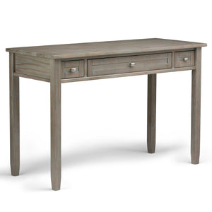 English Elm Warm Shaker Desk - Distressed Grey - Stylish & Compact Solid Wood Desk For Home Office & Living Space B136P159731-GIGA