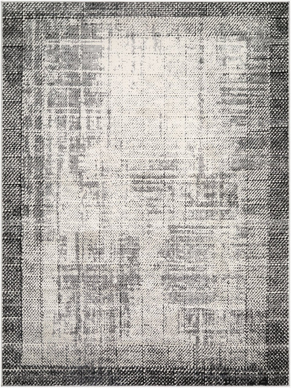Livabliss Siyah Geometric Machine Woven Area Rug Mid-century Modern Polypropylene Living Room Gray, Black 7'10" x 10' SIY2306-71010