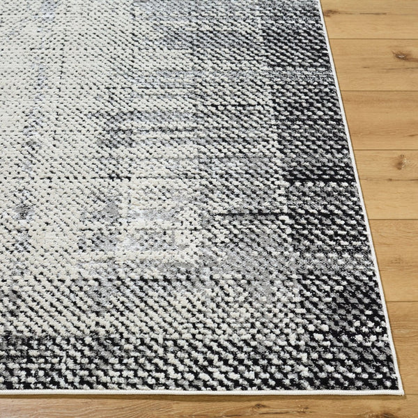 Livabliss Siyah Geometric Machine Woven Area Rug Mid-century Modern Polypropylene Living Room Gray, Black 7'10" x 10' SIY2306-71010