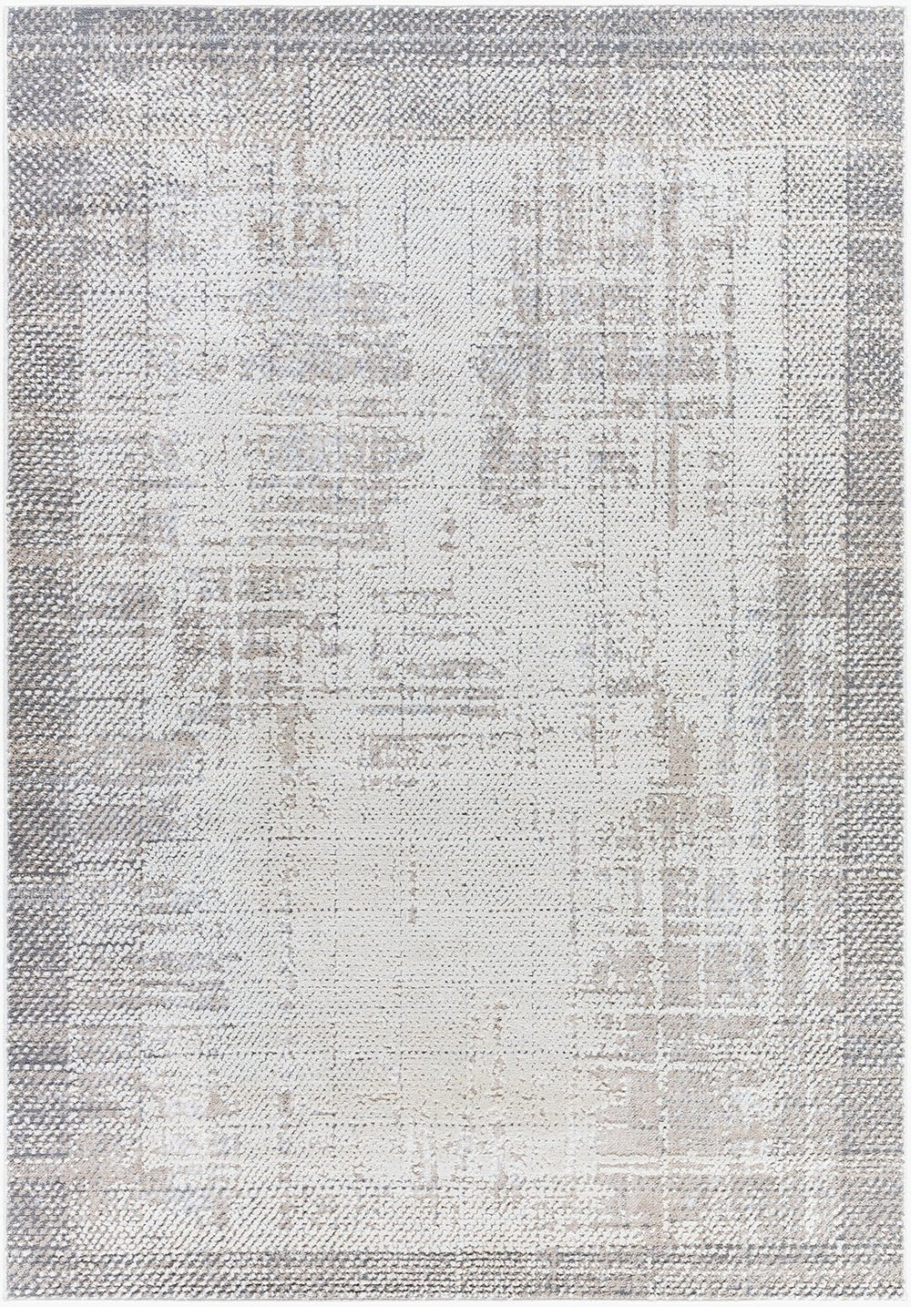 Livabliss Siyah Geometric Mid-century Modern Area Rug Turkish Woven Polypropylene Living Room Oatmeal, Gray 7'10" x 10' SIY2307-71010