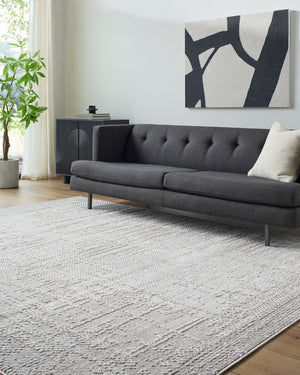 Livabliss Siyah Geometric Mid-century Modern Area Rug Turkish Woven Polypropylene Living Room Oatmeal, Gray 7'10" x 10' SIY2307-71010