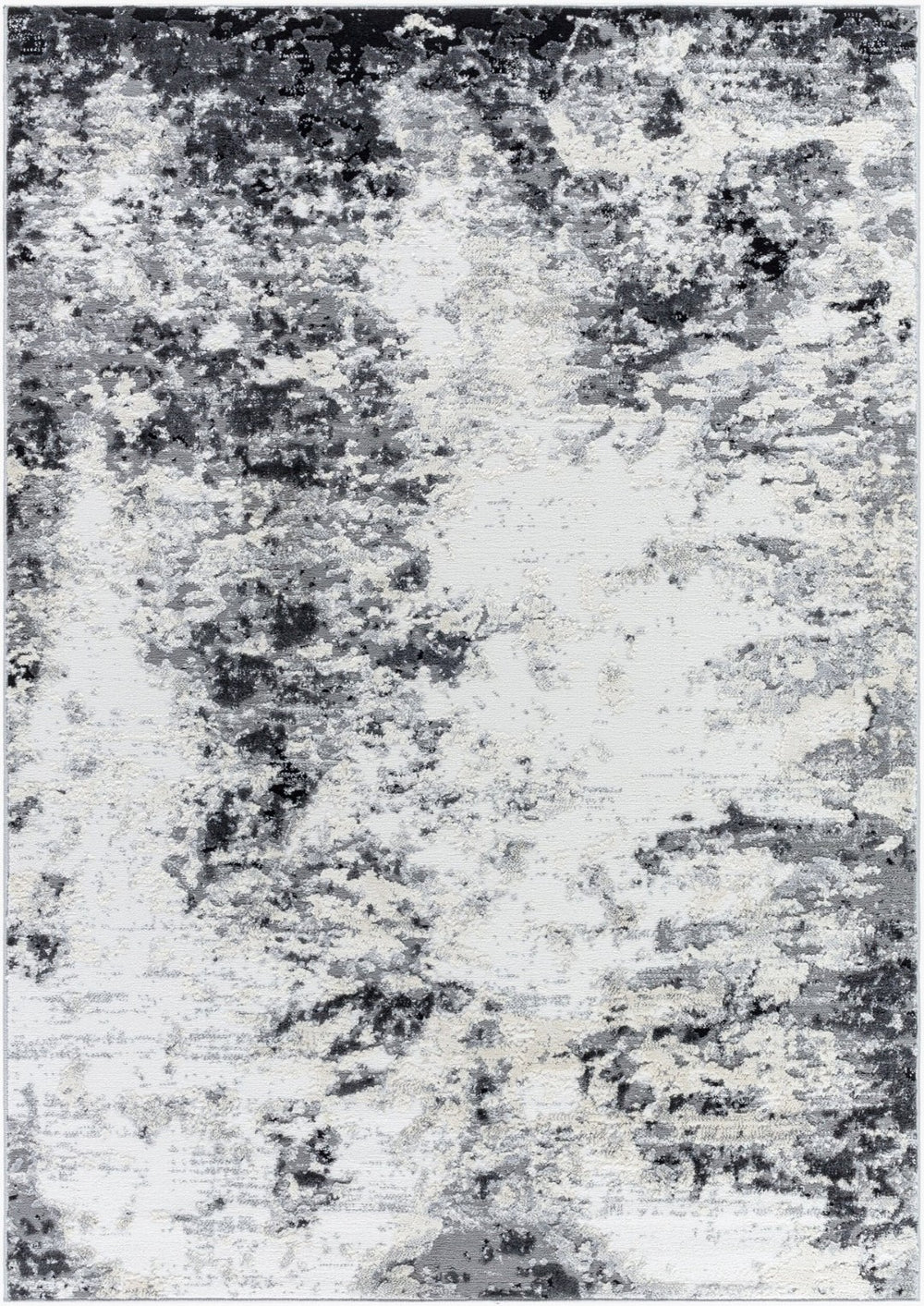 Livabliss Siyah Geometric Mid-century Machine Woven Polypropylene Rug for Living and Dining Rooms White, Gray 7'10" x 10' SIY2309-71010