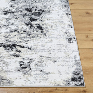 Livabliss Siyah Geometric Mid-century Machine Woven Polypropylene Rug for Living and Dining Rooms White, Gray 7'10" x 10' SIY2309-71010