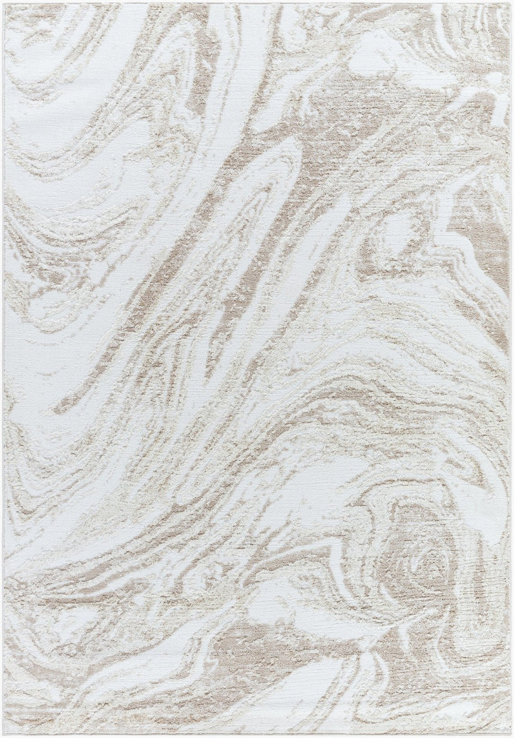 Livabliss Siyah Machine Woven Geometric Area Rug Mid-century Modern Style for High Traffic Rooms Oatmeal, White 5'3" x 7' SIY2310-537