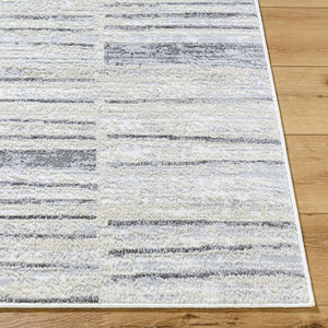 Livabliss Siyah Geometric Mid-century Modern Area Rug Turkish Woven Polypropylene Living Room Light Slate, Wh 5'3" x 7' SIY2311-537