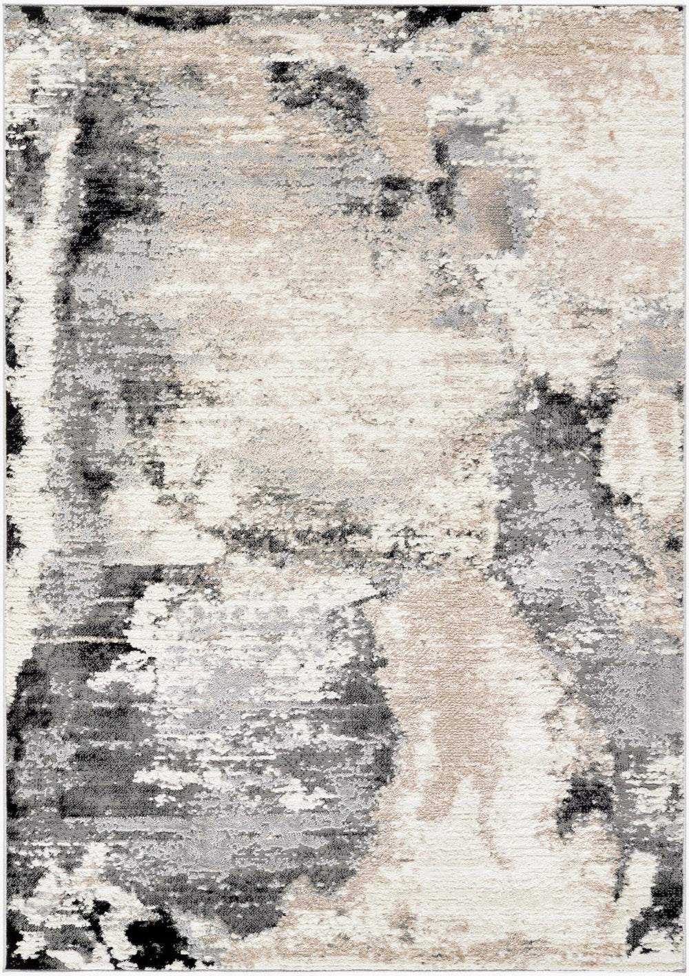 Livabliss Siyah Mid-century Modern Machine Woven Polypropylene Area Rug for Living Room Oatmeal, White 5'3" x 7' SIY2312-537