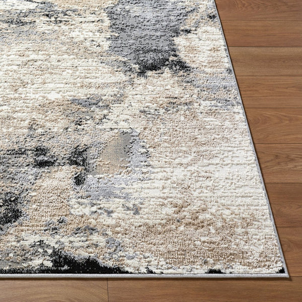 Livabliss Siyah Mid-century Modern Machine Woven Polypropylene Area Rug for Living Room Oatmeal, White 5'3" x 7' SIY2312-537