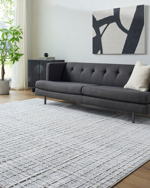 Livabliss Siyah Machine Woven Polypropylene Blend Rug Mid-century Geometric Living Room Accent Light Slate, Gr 7'10" x 10' SIY2315-71010