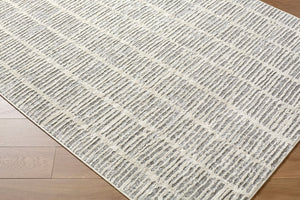 Livabliss Siyah Machine Woven Polypropylene Area Rug Mid-century Modern Style for Living Room Light Slate, Gr 5'3" x 7' SIY2316-537