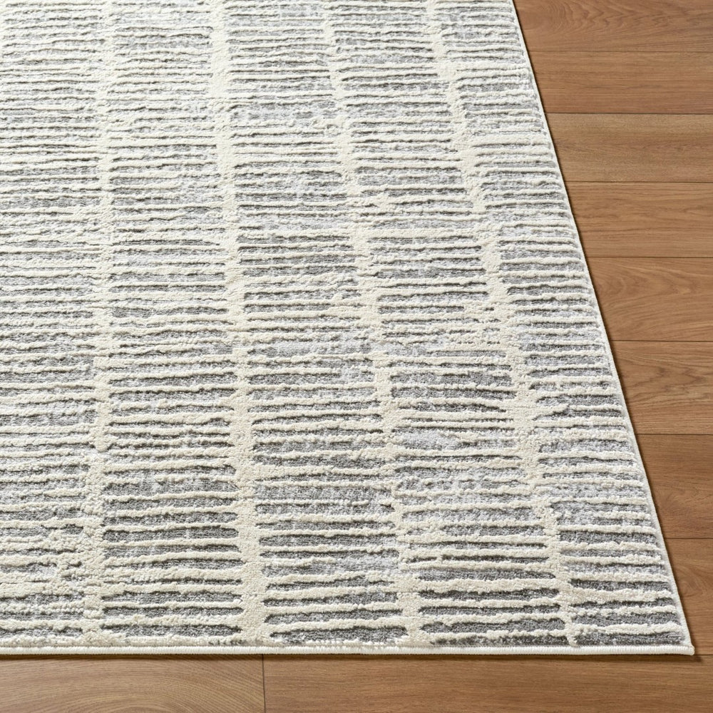 Livabliss Siyah Machine Woven Polypropylene Area Rug Mid-century Modern Style for Living Room Light Slate, Gr 5'3" x 7' SIY2316-537