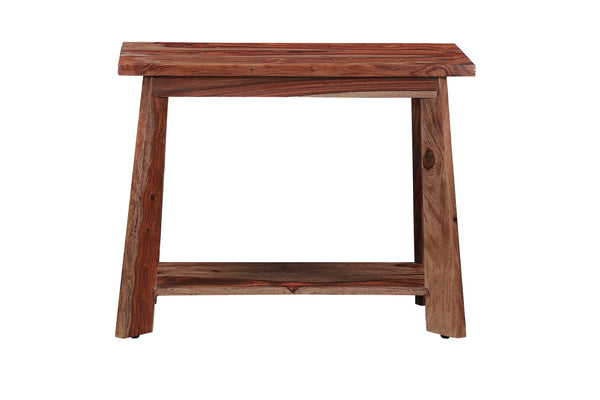 Porter Designs Kalispell Solid Sheesham Wood End Table - Artisan Crafted, Timeless Elegance & Style Natural Wood 05-196-26-2439