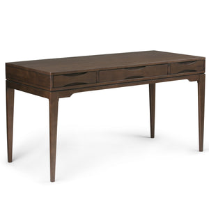English Elm Harper Desk In Walnut Brown - Mid-Century Modern Design With Storage & Compact Workspace Solutions B136P158168