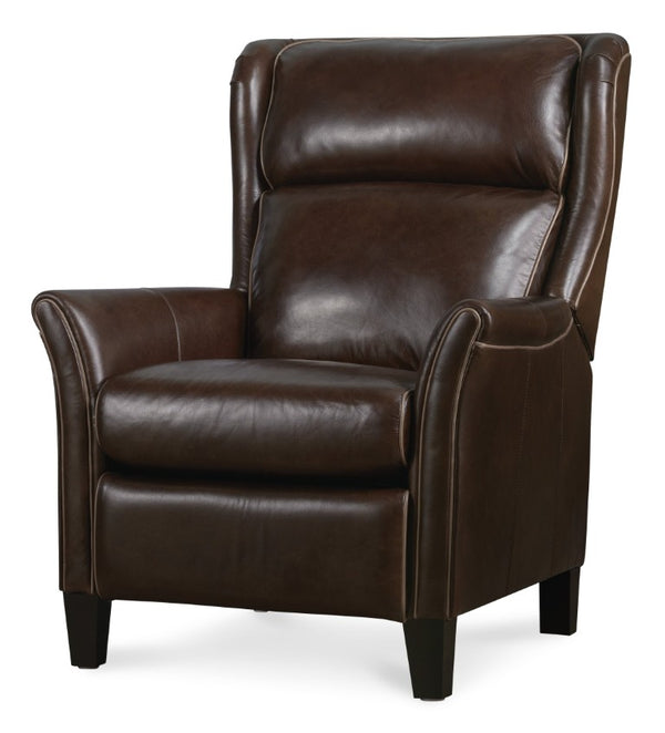 Hooker Furniture Henley Luxe Power Recliner In Top-Grain Aniline Leather With Power Headrest And Usb Charging Brown RC826-PH-089