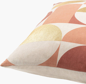 Surya Sonja 20" X 20" Durable Accent Pillow - Modern Cotton & Linen Design For Chic Home Decor Revamp Rust Cotton,Linen,Cotton,Linen Sja001-2020p