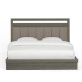 Parker House Pure Modern - Bedroom Queen Platform Bed With Dresser And Mirror Grey Oak Solids ,Oak Veneers Bpur-3pc-1250-dm