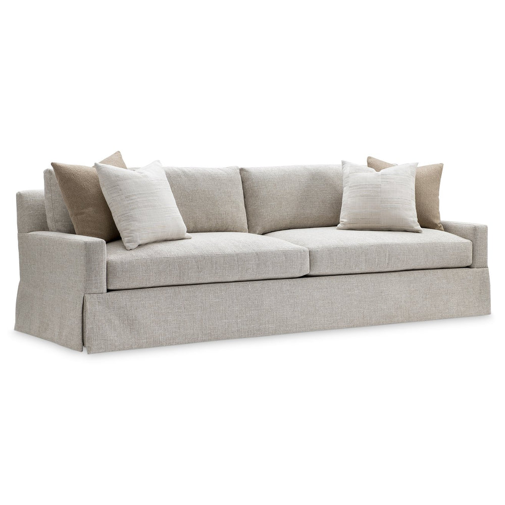 Bernhardt Bernhardt Sutton Three Seat Fabric Sofa Low Profile Tailored Skirt Living Room P5757A