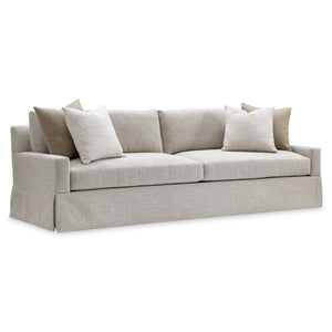 Bernhardt Bernhardt Sutton Three Seat Fabric Sofa Low Profile Tailored Skirt Living Room P5757A