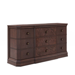 A.R.T. Furniture Revival Traditional Dresser In Napa Mahogany - 9 Drawers, Hidden Storage, Elegant Design & Craftsmanship Brown Rubberwood Solids,Quarter Mahogany Veneer,Resin,Metal 328131-1730