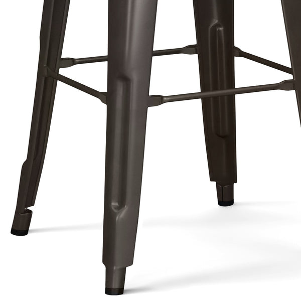 English Elm Rayne 30" Metal Bar Stool Set Of 2 - Modern Industrial Gun Metal Grey With Ergonomic Support B136P159497-GIGA