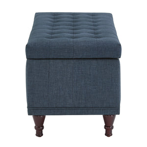 Homelegance By Top-Line Lyon Tufted Storage Bench Blue Polyester