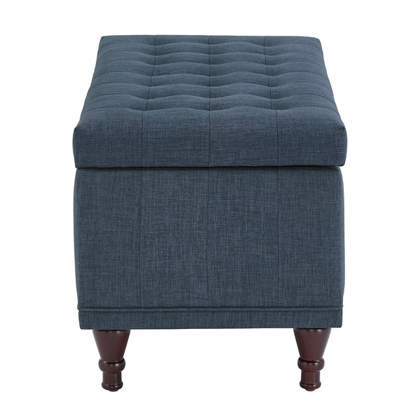 Homelegance By Top-Line Lyon Tufted Storage Bench Blue Polyester