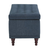 Homelegance By Top-Line Lyon Tufted Storage Bench Blue Polyester