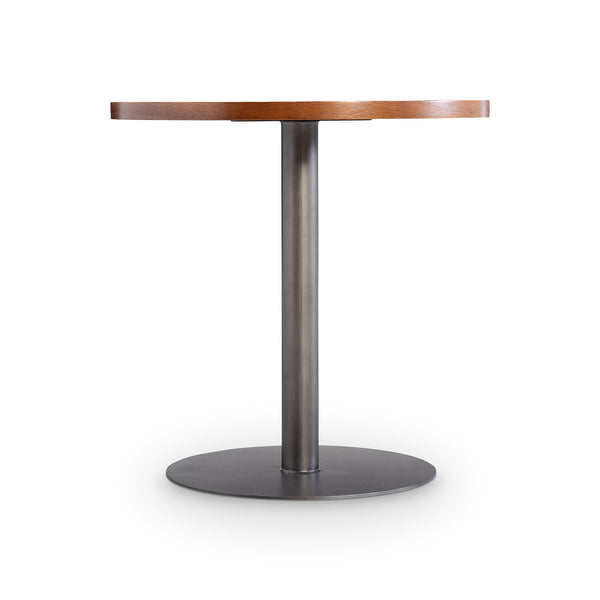 Bernhardt Bernhardt Brasea Suar Wood Round Side Table with Steel Pedestal for Modern Interiors 394124