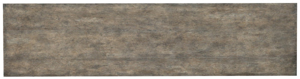 Hooker Furniture Melange Fairfax Credenza With Grooved Quatrefoil Doors, Distressed Oak Finish & Soft-Close Storage 638-85398-MWD