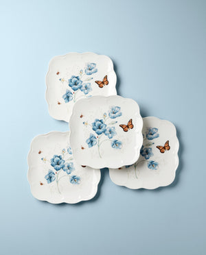 Lenox Butterfly Meadow Square 4-Piece Dinner Plates Multi, WHITE PORCELAIN 894309