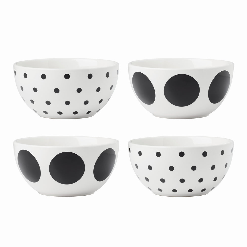 Lenox Kate Spade On The Dot Assorted All-Purpose Bowls, Set of 4 White, WHITE STONEWARE 895198