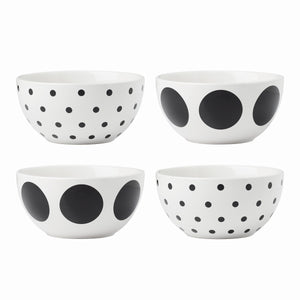 Lenox Kate Spade On The Dot Assorted All-Purpose Bowls, Set of 4 White, WHITE STONEWARE 895198