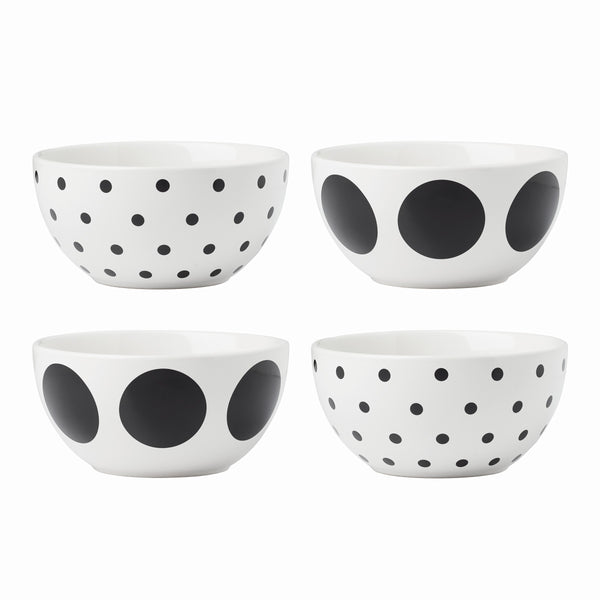 Lenox Kate Spade On The Dot Assorted All-Purpose Bowls, Set of 4 White, WHITE STONEWARE 895198