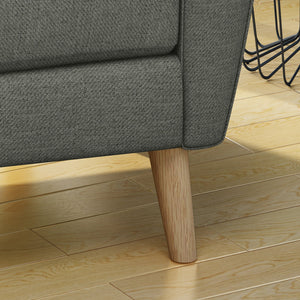 English Elm Christopher Knight Home® - Mid Mid Century Fabric Club Chair with Channel Stitching, Tufted Cushion, Plush Polyester Comfort Grey 33 L x 29.75 W x 18 H 62223.00GRY