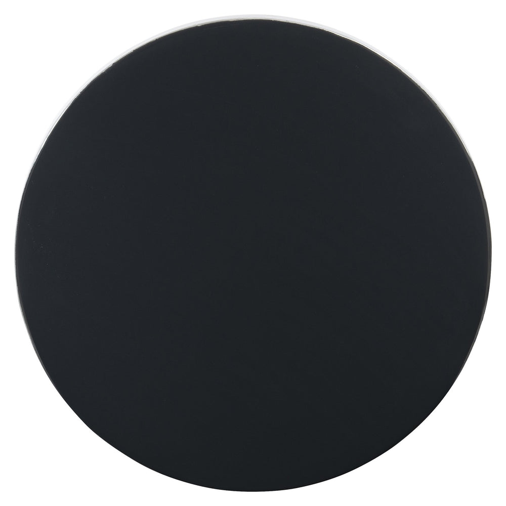 Bernhardt Bernhardt Bonfield Black Round Cocktail Table With Nickel Base — Modern Minimalist 18"W X 14"H 407014