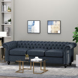 Christopher Knight Home® - Noble House - Parksley Tufted Chesterfield Fabric 3 Seater Sofa