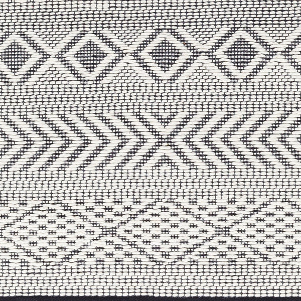Livabliss San Jose Handwoven Flatweave Accent Rug Cotton Wool Blend for Bohemian Bedroom Entryway Ivory, Black 9' x 12' SJO2301-912