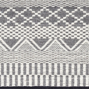 Livabliss San Jose Handwoven Flatweave Cotton Wool Accent Rug for Entryways and Living Rooms Ivory, Black 5' x 7'6" SJO2302-576