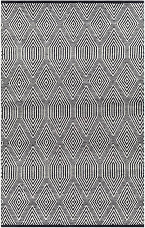Livabliss San Jose Flat Weave Handwoven Cotton Wool Rug for Entryways Hallways and Living Rooms Ivory, Black 8' x 10' SJO2303-810