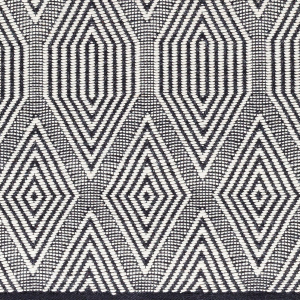 Livabliss San Jose Flat Weave Handwoven Cotton Wool Rug for Entryways Hallways and Living Rooms Ivory, Black 8' x 10' SJO2303-810