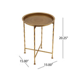 Christopher Knight Home® - Noble House - Beaufait Vintage Style Handcrafted Iron Tray Top Side Table