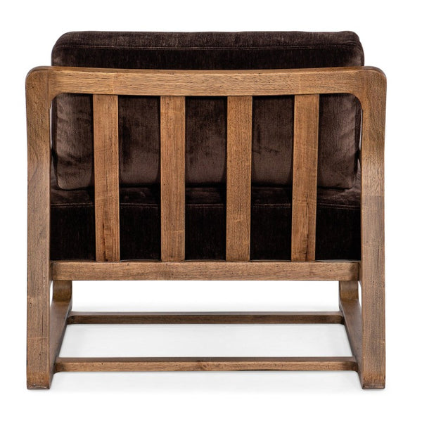 Hooker Furniture Moraine Accent Chair With Vintage Natural Wood Frame, Distressed Scandinavian Modern Comfort Seat Brown CC585-488
