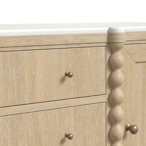 A.R.T. Furniture Haven Credenza - Rustic Elegance with Marble Top, Stylish Storage for Dining & Living Spaces 339252-2325