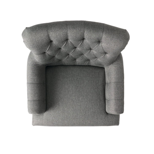 English Elm Christopher Knight Home® - CLUB CHAIR Dark Gray Fabric Accent Chair — Plush Deep Seat, Sturdy Frame, Modern Living Room Style 57752.00DGAY
