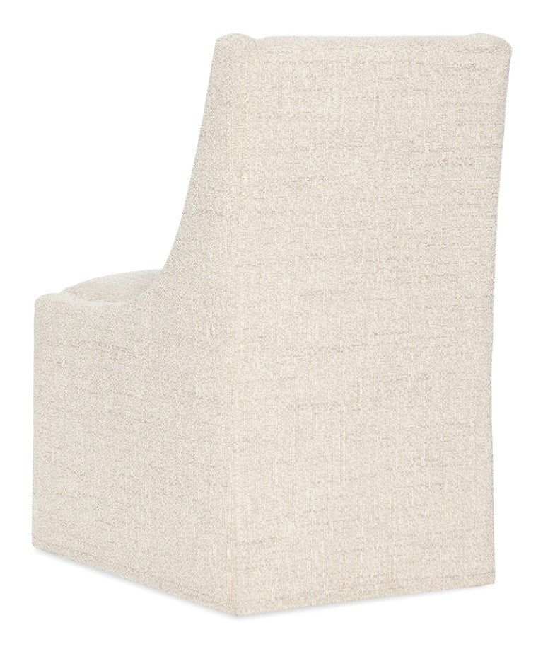Hooker Furniture Eleana Fully Upholstered Castered Side Chair In Beige Fabric With Low Sloped Arms & Smooth Casters 7252-75810-405
