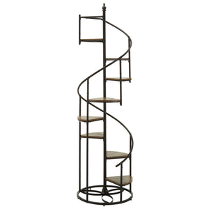 Homelegance By Top-Line Dimitri Black Finish Metal Spiral Staircase Display Shelf Black Metal