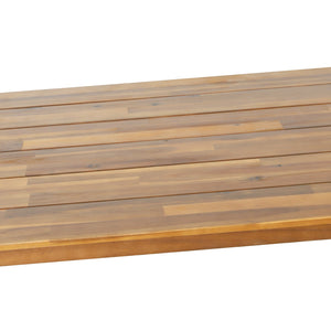 English Elm Christopher Knight Home® - ZORA Acacia Wood Dining Table with Iron Frame, Industrial Teak Finish, 70.75" Long Patio Centerpiece 72265.00BLK