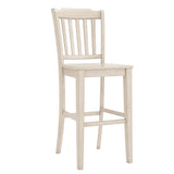 Homelegance By Top-Line Juliette Slat Back Bar Height Chairs (Set of 2) White Rubberwood